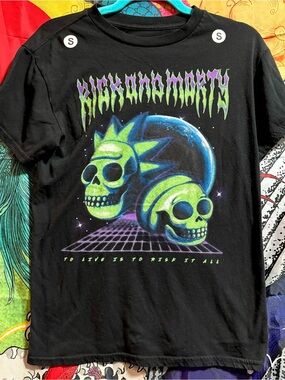 Rick And Morty Skulls T-Shirt Size S